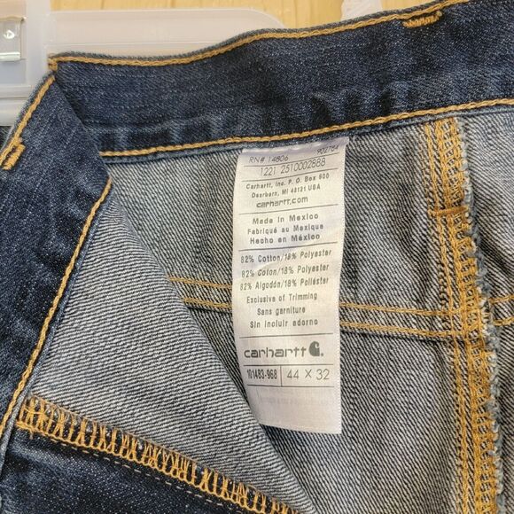 Carhartt Relaxed Fit Mens Jeans 44x32 Holter Jean Straight Leg Blue - Picture 2 of 7